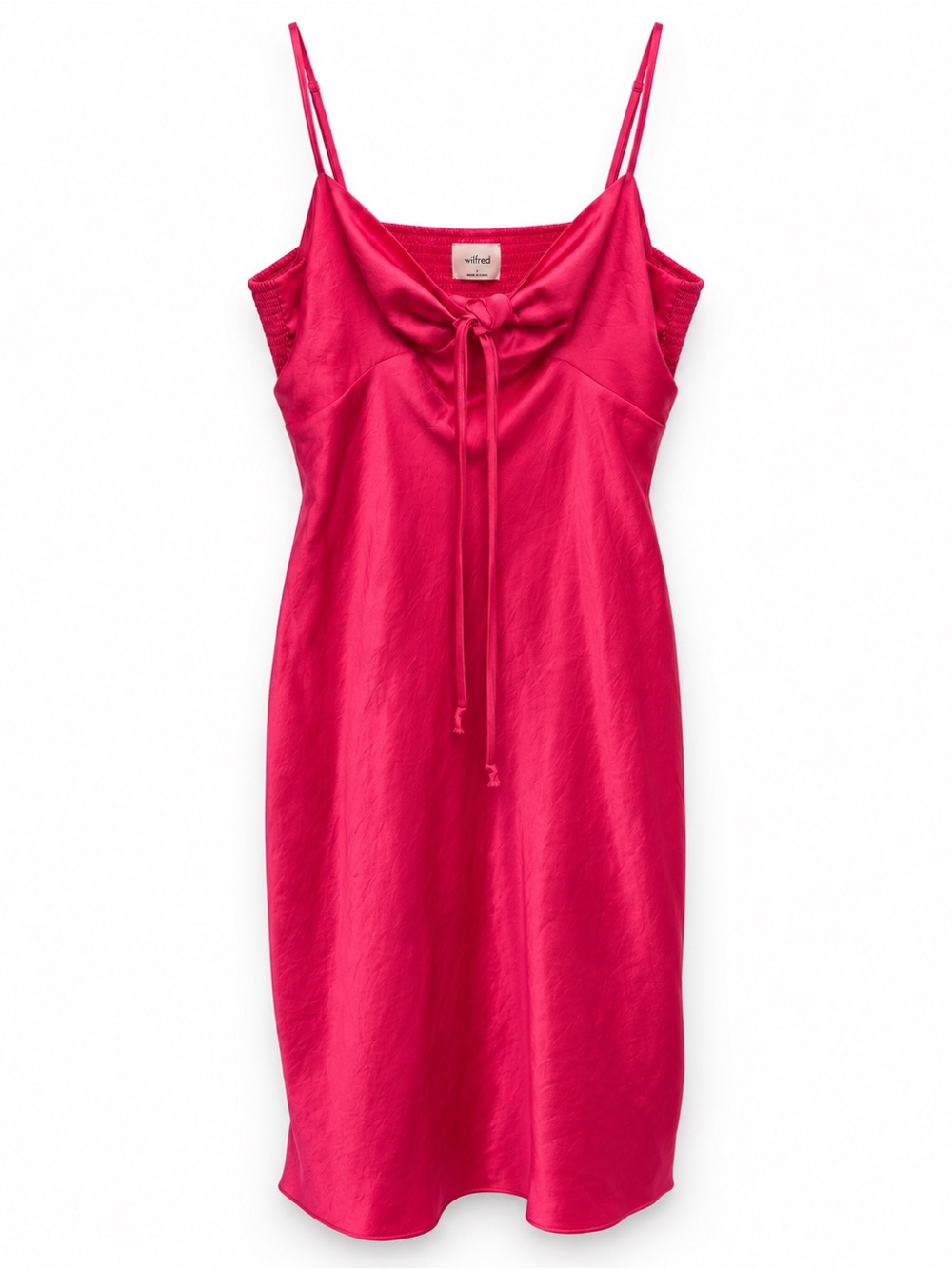 Aritzia Wilfred Hot Pink Satin Slip Dress – Size L
